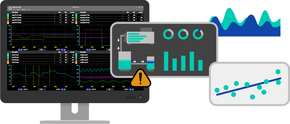illustrations of parcview alarm screens