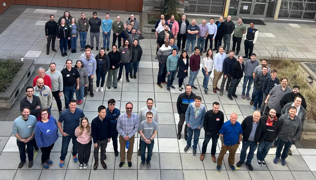 The dataPARC team in the shape of a 25, celebrating their 25 year anniversary.